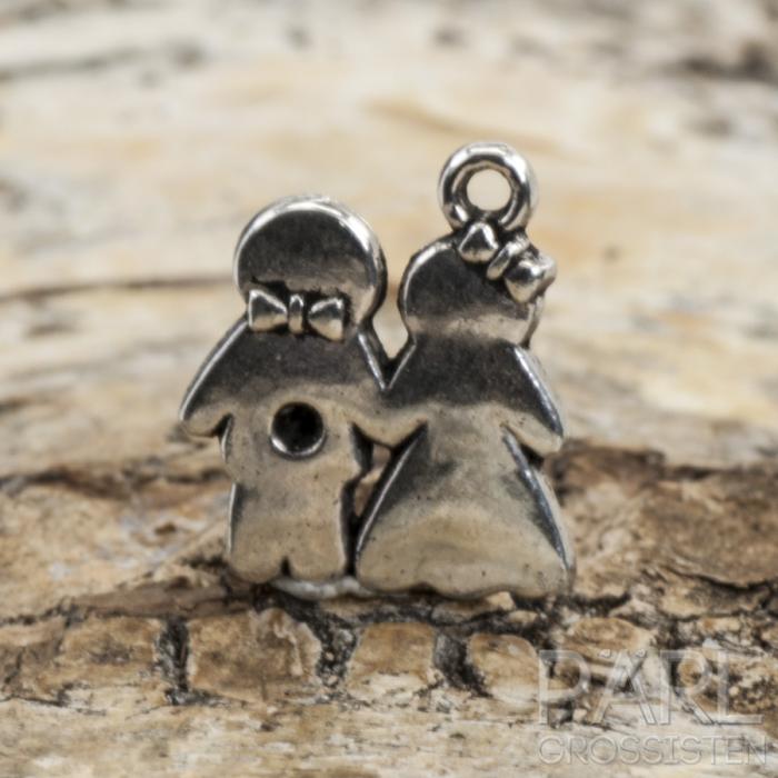 Berlock Par 17x14 mm, Antiksilver (5st)