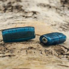 Glaspärla Avlång 11x24 mm, Mörkblå (5st)