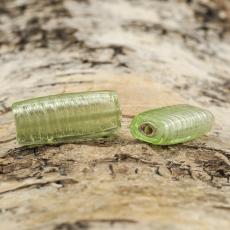 Glaspärla Avlång 11x24 mm, Ljusgrön (5st)