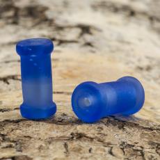 Glaspärla Rör 9x18,5 mm, Blå (5st)