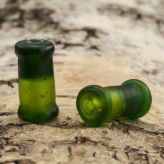 Glaspärla Rör 9x18,5 mm, Grön (5st)