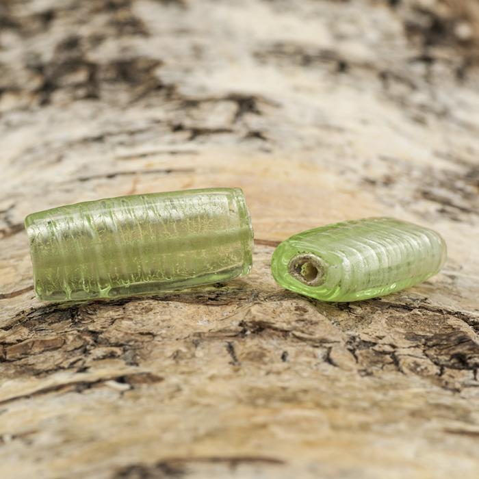 Glaspärla Avlång 11x24 mm, Ljusgrön (5st)