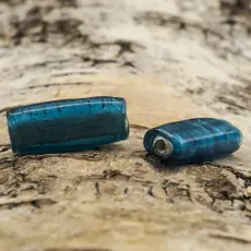 Glaspärla Avlång 11x24 mm, Mörkblå (5st)