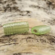 Glaspärla Avlång 11x24 mm, Ljusgrön (5st)