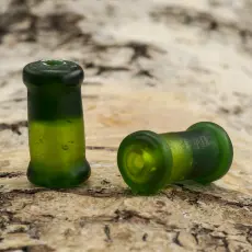 Glaspärla Rör 9x18,5 mm, Grön (5st)