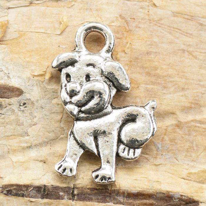Berlock Hundvalp 11x16 mm, Antiksilver (5st)