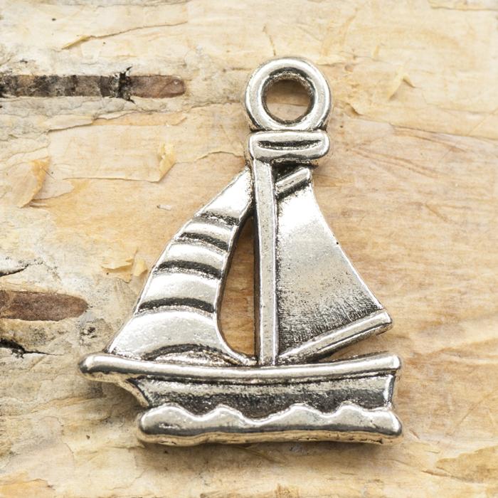 Berlock Segelbåt 16,5x20 mm, Antiksilver (3st)