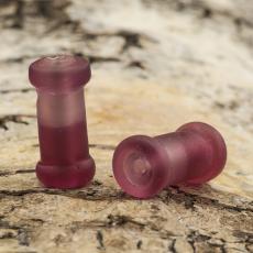 Glaspärla Rör 9x18,5 mm, Rosa (5st)