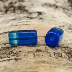 Glaspärla Rätblock 9x19 mm, Turkos/Blå (5st)