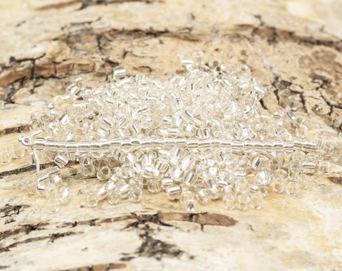 Seed Beads silverlined 2 mm, Silver (20g)