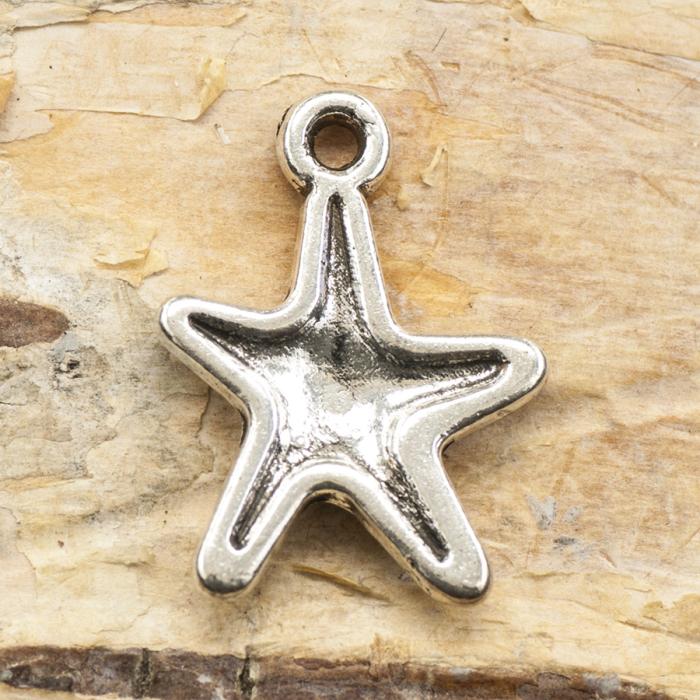 Berlock Sjöstjärna 12x16 mm, Antiksilver (10st)