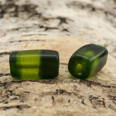 Glaspärla Rätblock 9x19 mm, Grön (5st)