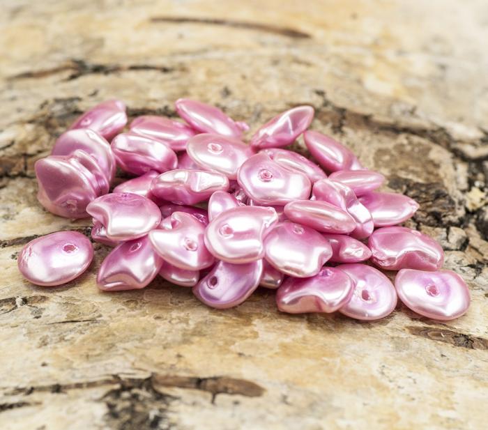 Glaspärla chip 7-8 mm, Rosa (10g)