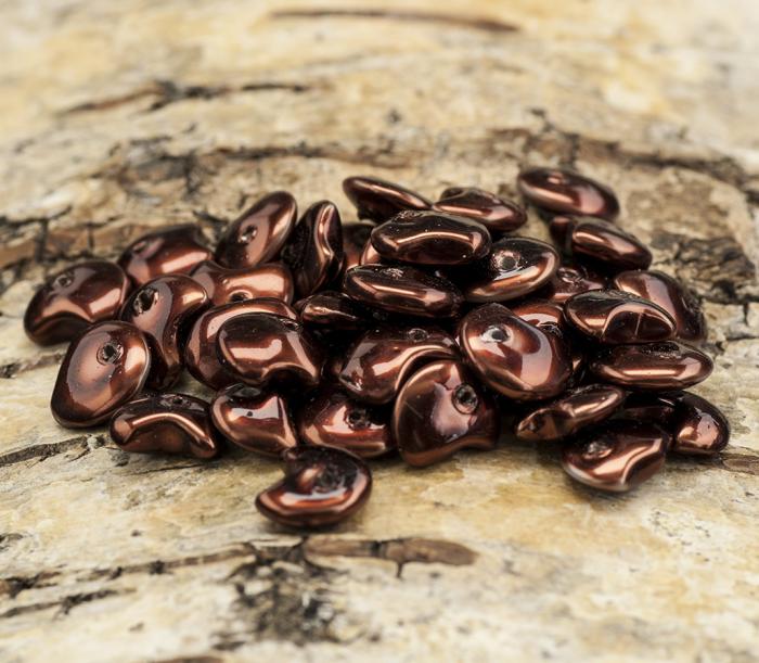 Glaspärla chip 7-8 mm, Chokladbrun (10g)