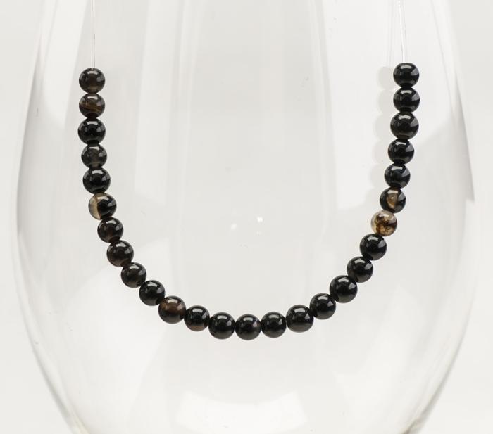 Pärla Agat 4 mm, Svart (15st)