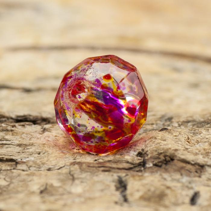 Glaspärla facetterad rondell 8x6 mm, Multifärg (10st)
