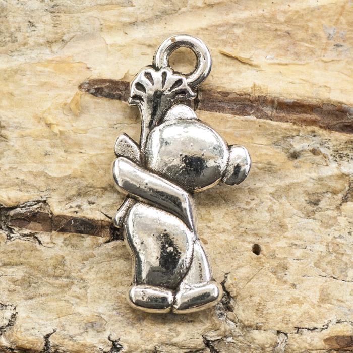 Berlock Teddybjörn 9,5x19 mm, Antiksilver (5st)