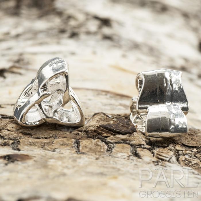 Ormlänkspärla Keltisk knut 13x12 mm, Silverfärg (st)