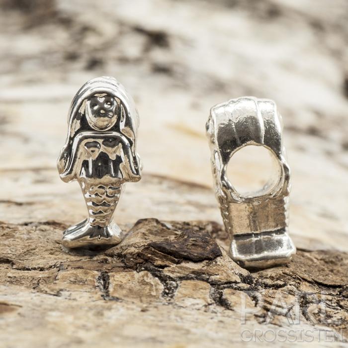 Ormlänkspärla Sjöjungfru 15x8 mm, Silverfärg (st)