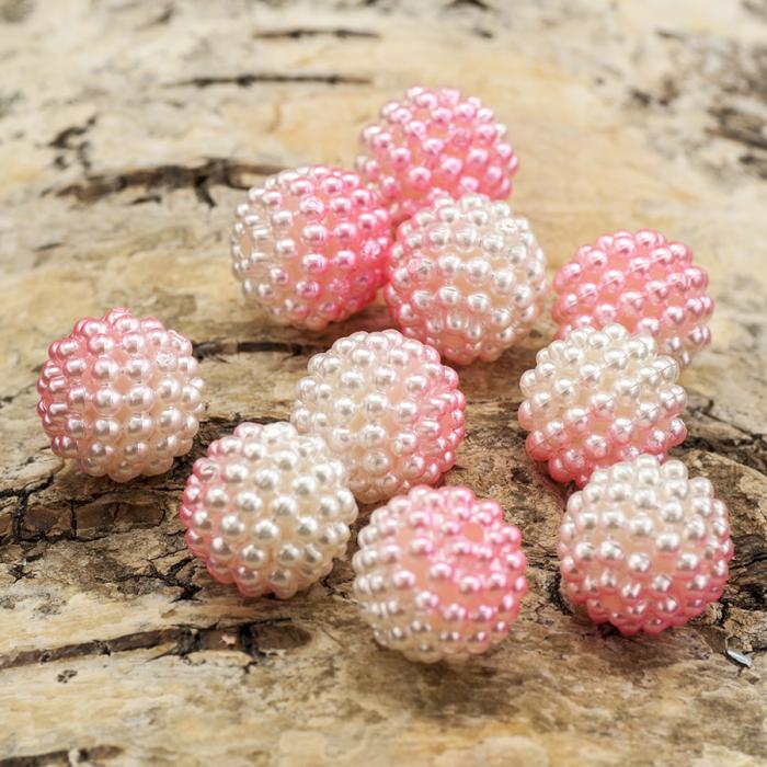 Bubbelpärla 12 mm, Rosavit (5st)