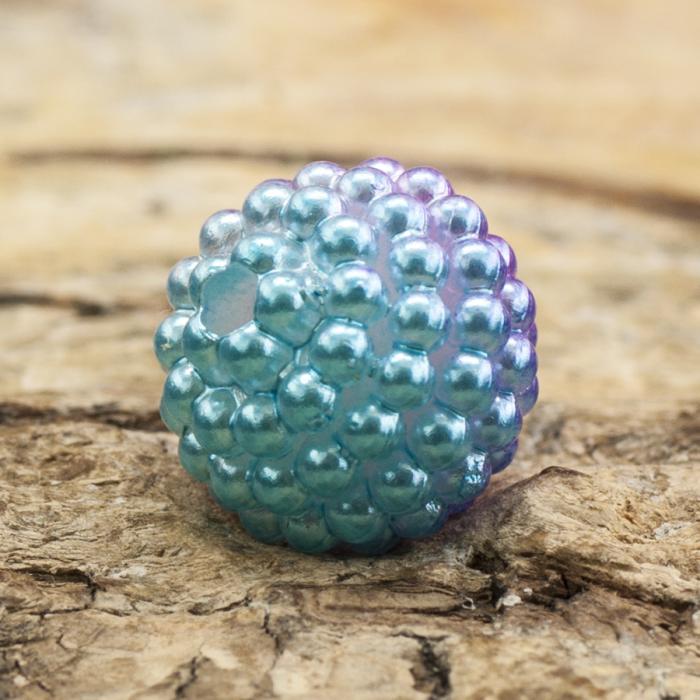Bubbelpärla 10 mm, Regnbågslila (5st)