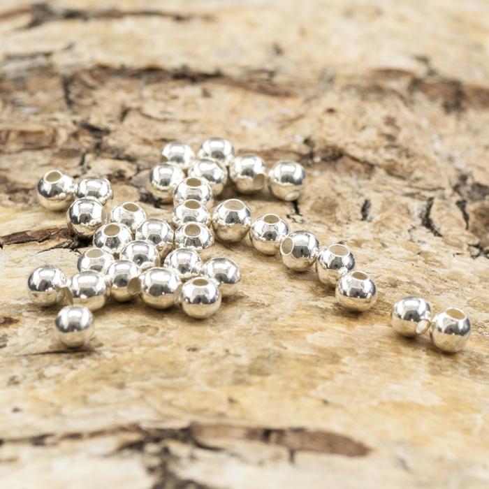 Metallpärla 3x3 mm, Silverfärg (50st)