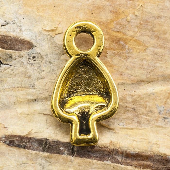 Berlock Svamp 8x13 mm, Antikguld (5st)
