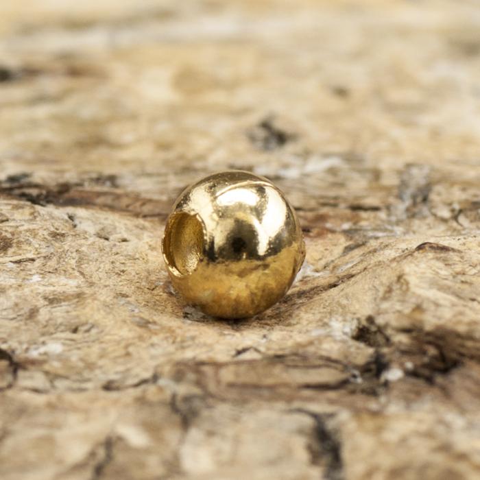 Metallpärla i Rostfritt stål 4 mm, Guldfärg (10st)