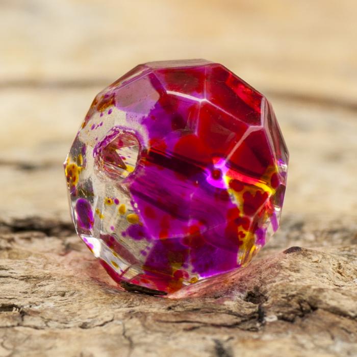 Glaspärla facetterad rondell 10x8 mm, Multifärg (10st)