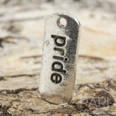 Berlock Pride 21x8 mm, Antiksilver (st)