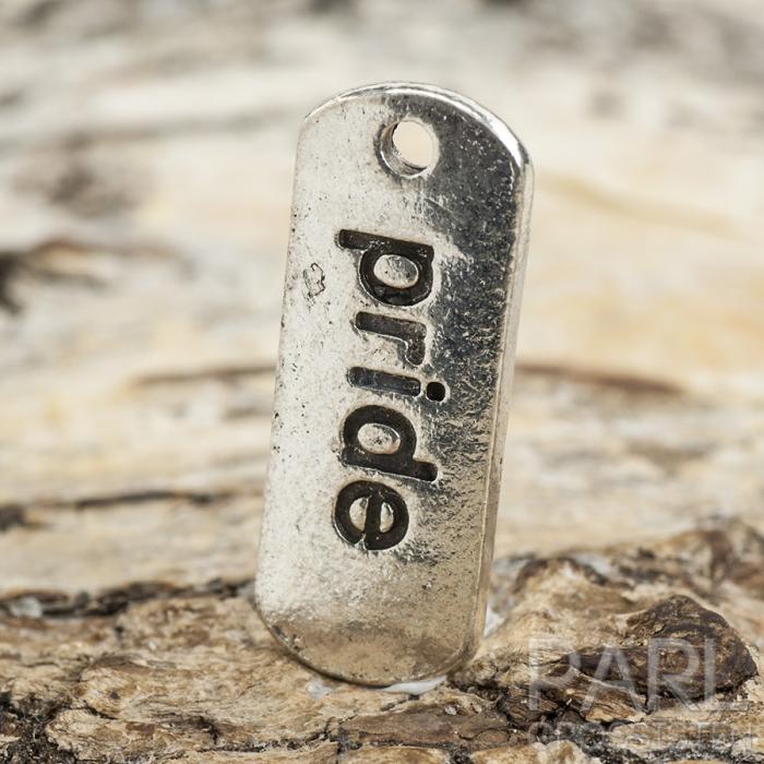 Berlock Pride 21x8 mm, Antiksilver (st)