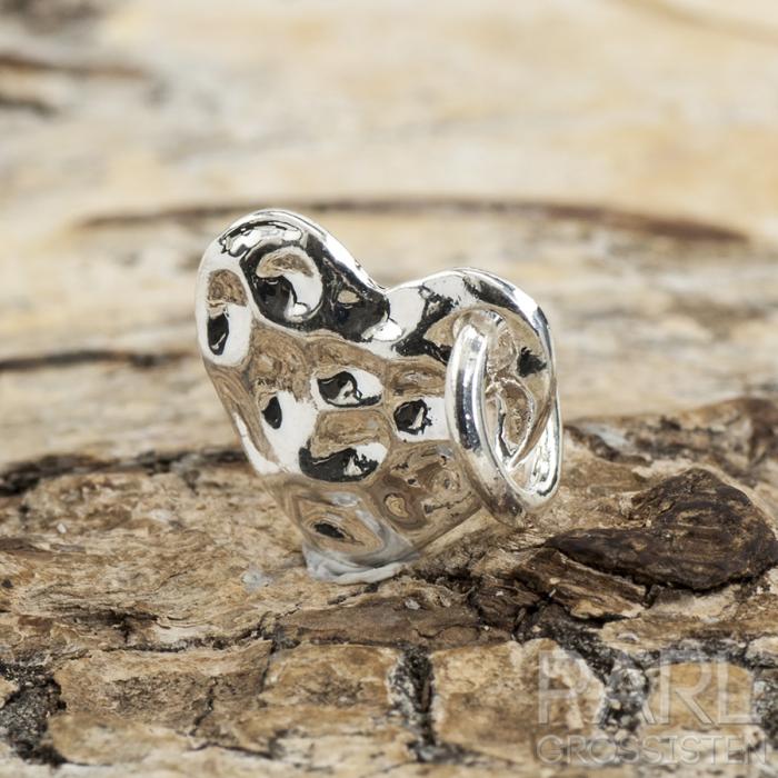 Berlock Hjärta 14x11 mm, Silverfärg (st)