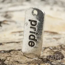Berlock Pride 21x8 mm, Antiksilver (st)