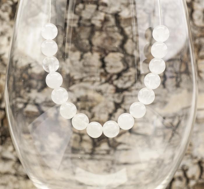 Pärla Malaysia jade 6 mm, Vit (10st)