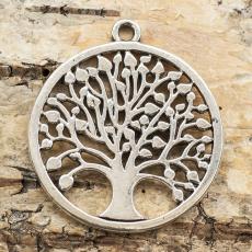 Berlock "Tree of Life" 34x38 mm, Antiksilver (st)