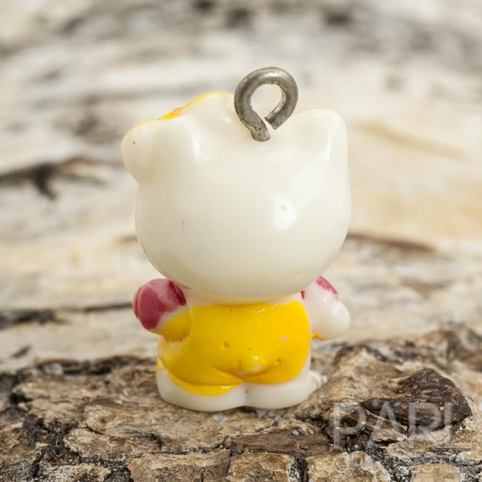 Berlock Hello Kitty resin 23x12 mm, Gul (st)