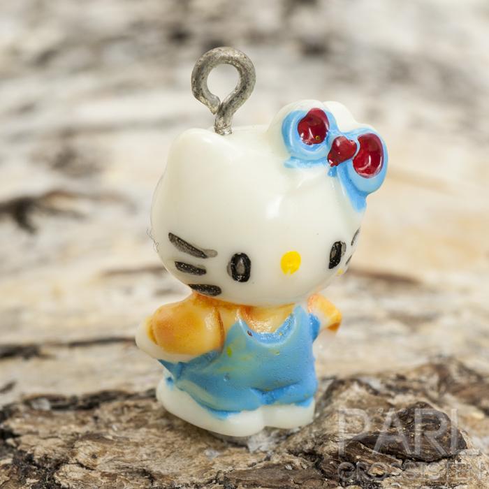 Berlock Hello Kitty resin 23x12 mm, Blå (st)