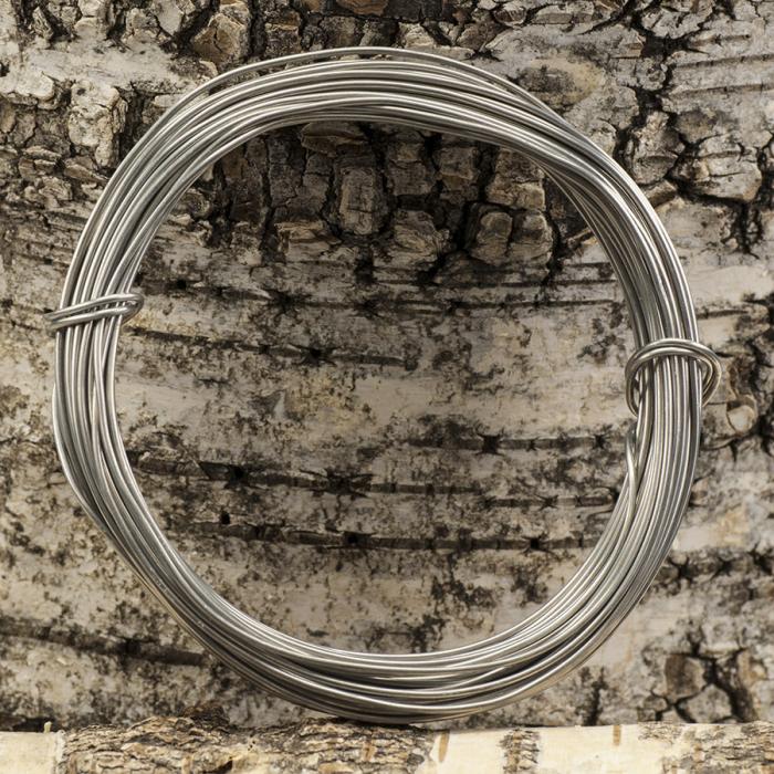 Aluminiumtråd 1 mm, Platinafärg (10m)