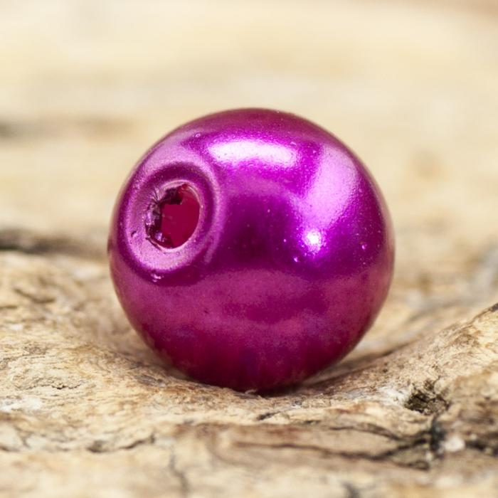 Vaxad glaspärla 6 mm, Mörk rosalila (40st)