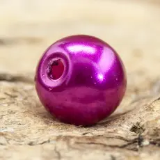 Vaxad glaspärla 6 mm, Mörk rosalila (40st)