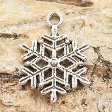 Berlock Snöflinga 17x22 mm, Antiksilver (5st)