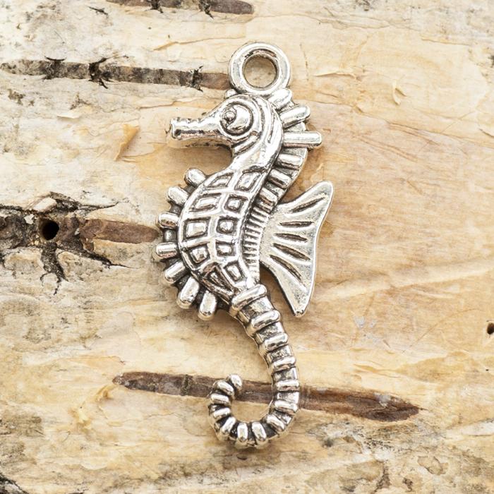Berlock Sjöhäst 12x29 mm, Antiksilver (5st)