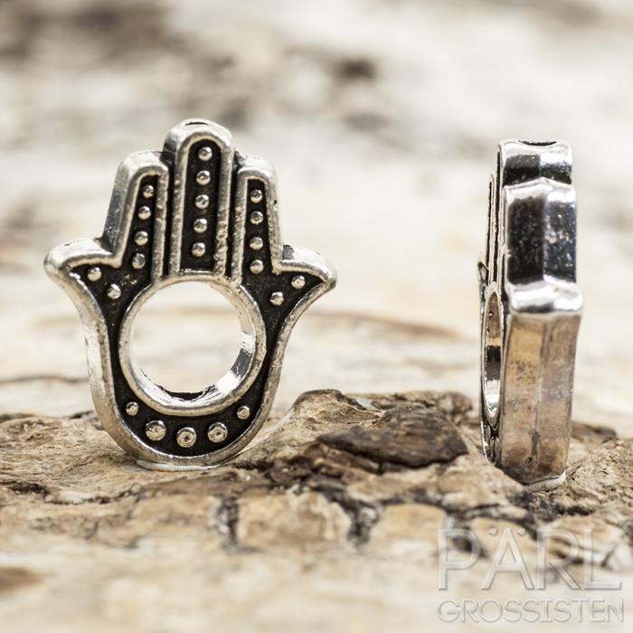 Mellandel Hamsa Hand 16x13 mm, Antiksilver (5st)