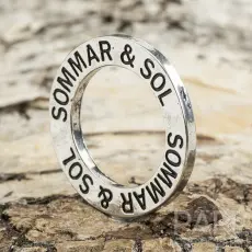 Budskapsring "Sommar och sol" 23 mm, Antiksilver (st)