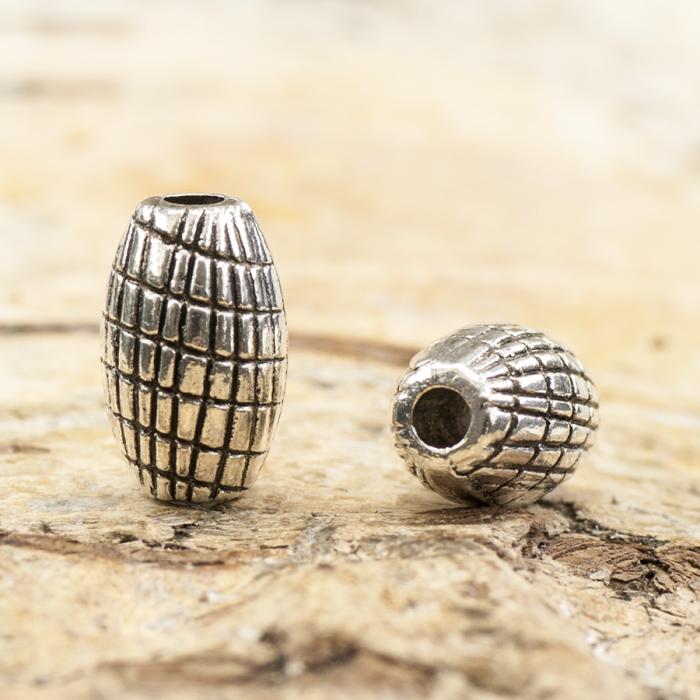 Mellandel Bongotrumma 9x6 mm, Antiksilver (5st)