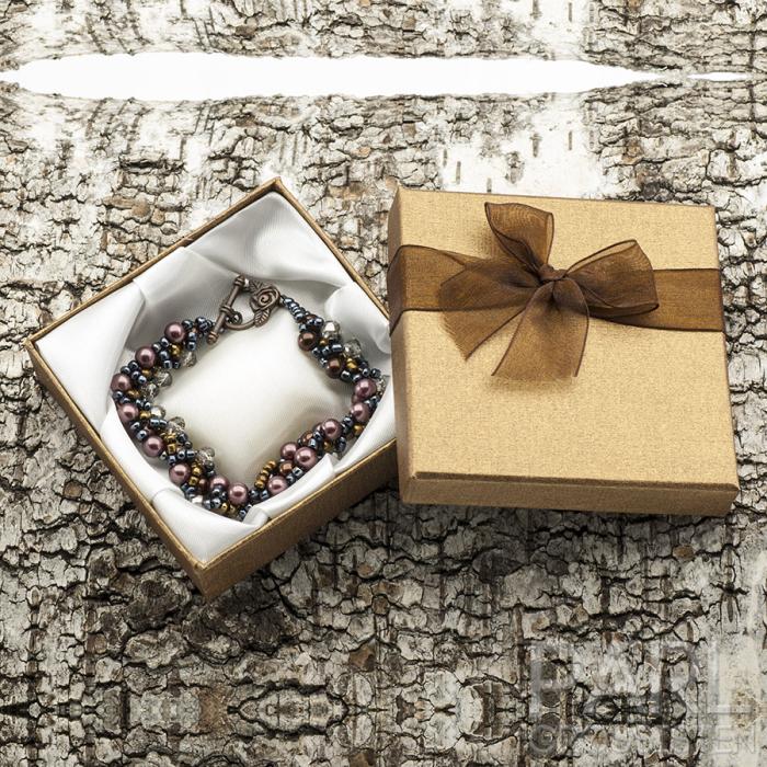 Presentask Armband 9x9 cm, Brun (st)