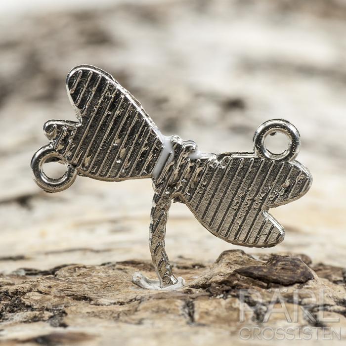 Connector Trollslända 17x24 mm, Turkos/Antiksilver (st)