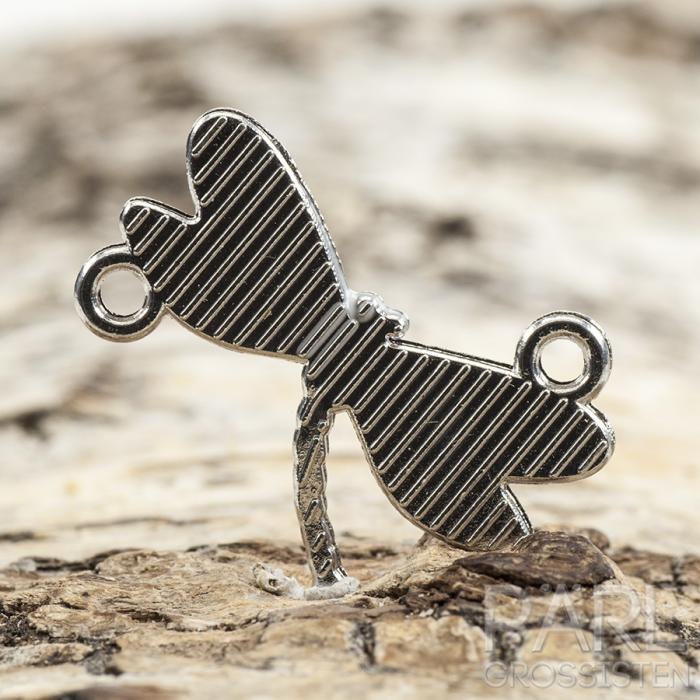 Connector Trollslända 17x24 mm, Lila/Antiksilver (st)