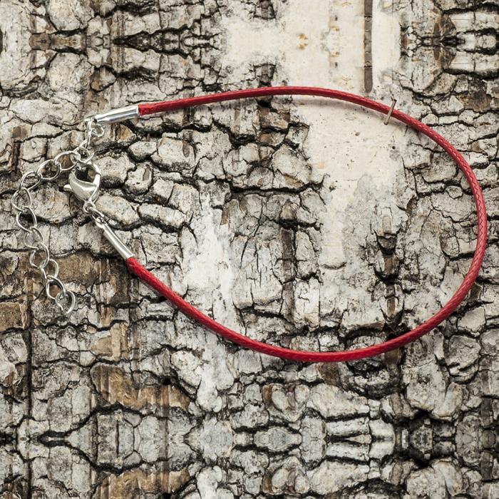 Armband Vaxad Tråd 19 cm, Röd/Silverfärg (st)