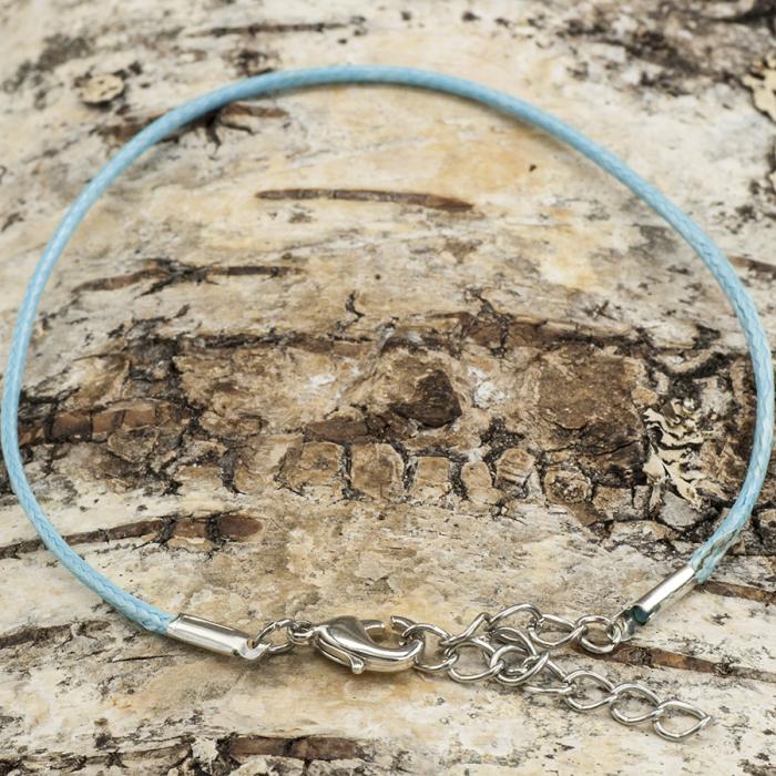 Armband Vaxad Tråd 20,5 cm, Blå/Silverfärg (st)